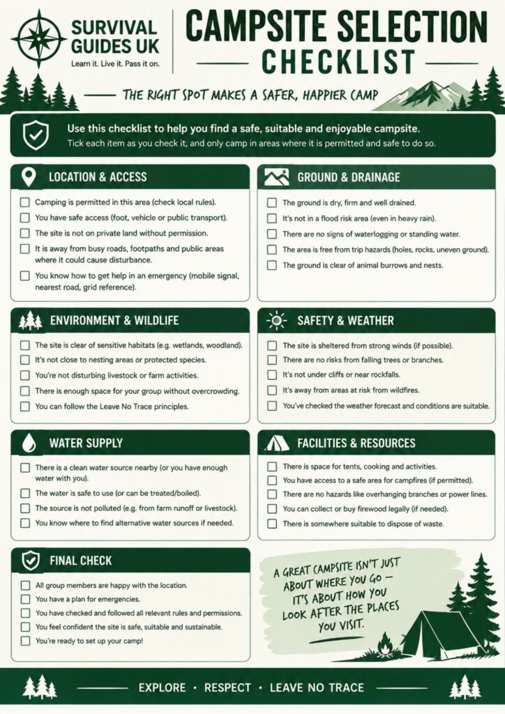 campfire selection checklist