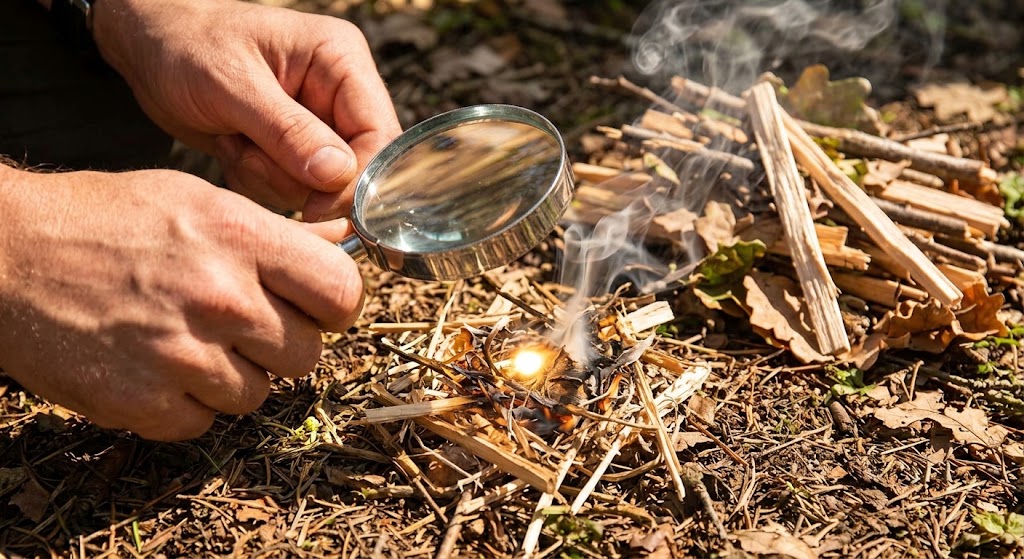 Magnifying-Glass Fire Lighting: Scout Campcraft Guide