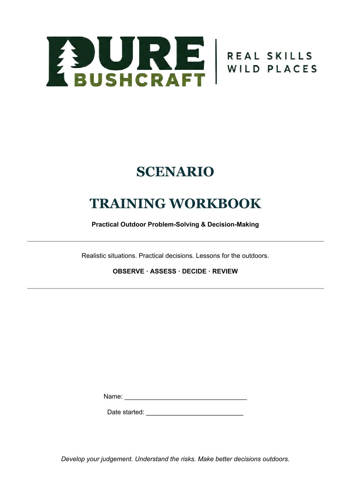 bushcraft scenario workbook free