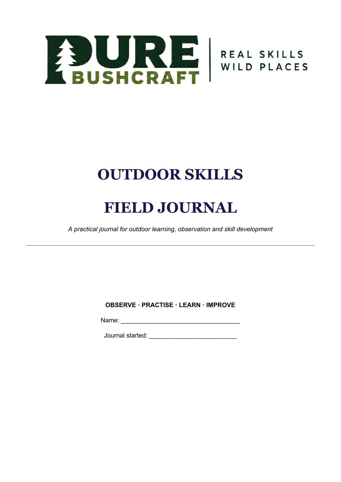 free bushcraft field journal